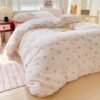Unyqoos® Romantische Beddengoedset met Roze Strikpatroon en Zachte Microvezel Stof