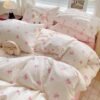 Unyqoos® Romantische Beddengoedset met Roze Strikpatroon en Zachte Microvezel Stof