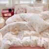 Unyqoos® Romantische Beddengoedset met Roze Strikpatroon en Zachte Microvezel Stof