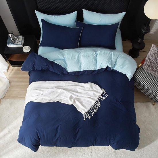 Unyqoos® Luxe katoenen beddengoedset met omkeerbaar ontwerp en ritssluiting