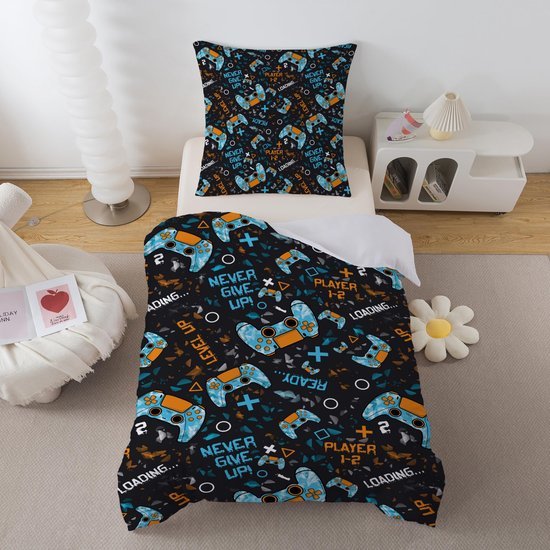 Unyqoos® Kinderbeddengoedset met Gaming Design en Ritssluiting voor Jongens