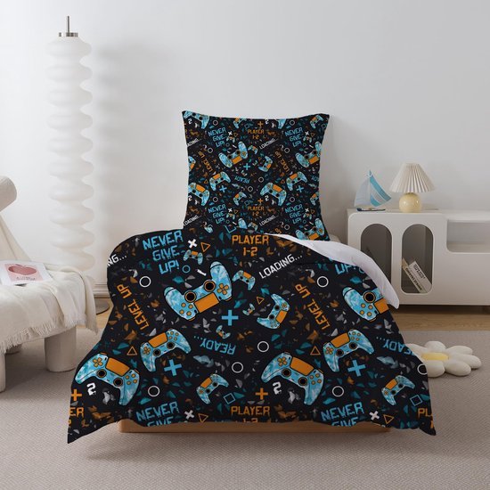 Unyqoos® Kinderbeddengoedset met Gaming Design en Ritssluiting voor Jongens