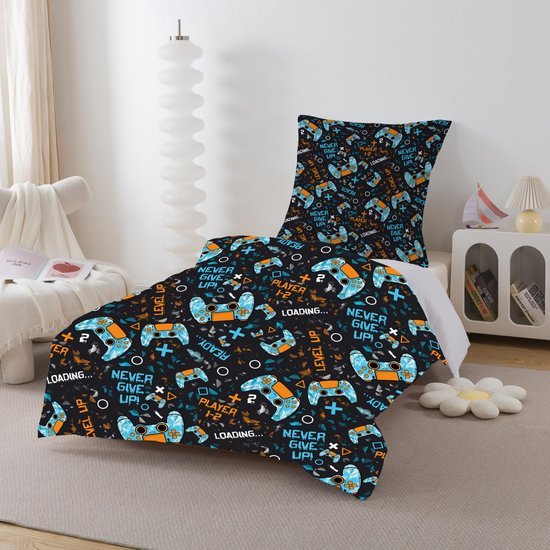 Unyqoos® Kinderbeddengoedset met Gaming Design en Ritssluiting voor Jongens