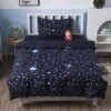 Unyqoos® Lichtgevende Sterrenhemel Dekbedovertrekset voor Kinderen en Tieners, Blauwe Cartoon Thema