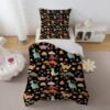 Unyqoos® Kinderbeddengoed met dinosaurusmotief en ritssluiting van microvezel