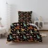 Unyqoos® Kinderbeddengoed met dinosaurusmotief en ritssluiting van microvezel