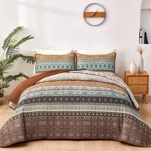 Unyqoos® Ruime en Stijlvolle Bedsprei Set voor Tweepersoonsbed Met Kussenslopen
