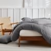 Unyqoos® Zacht microvezel dekbedovertrekset in seersucker stijl met ritssluiting