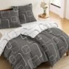 Unyqoos® Luxe tweedelige beddengoedset met geruit patroon en comfortabele kussenslopen