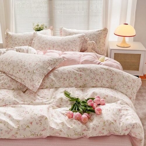550x550-11903.jpg Unyqoos® Omkeerbaar beddengoed met bloemenpatroon en ritssluiting voor meisjes