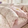 Unyqoos® Omkeerbaar beddengoed met bloemenpatroon en ritssluiting voor meisjes
