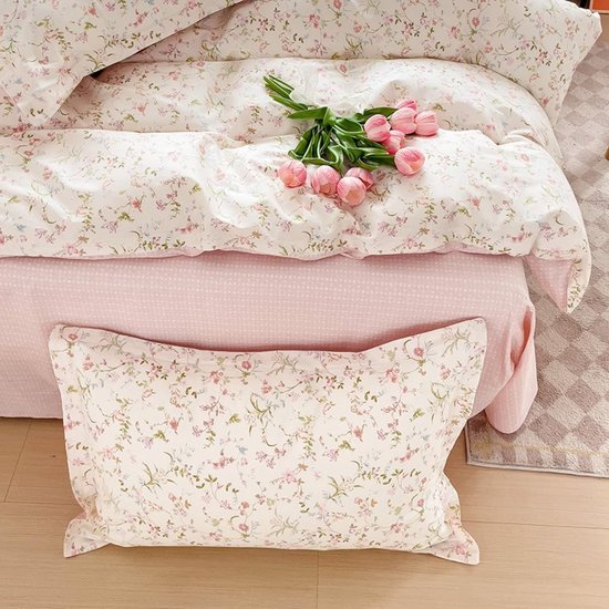 Unyqoos® Omkeerbaar beddengoed met bloemenpatroon en ritssluiting voor meisjes