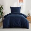 Unyqoos® Ademend katoenen beddengoedset blauw met ritssluiting en kussensloop
