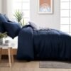 Unyqoos® Ademend katoenen beddengoedset blauw met ritssluiting en kussensloop