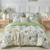 Unyqoos® 4-delige Beddengoedset met Bloemenpatroon en Ritssluiting voor Tweepersoonsbed