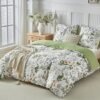 Unyqoos® 4-delige Beddengoedset met Bloemenpatroon en Ritssluiting voor Tweepersoonsbed