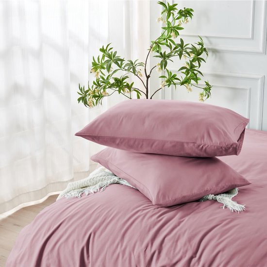 550x550-11980.jpg Unyqoos® Roze katoenen dekbedovertrekset met kussenslopen voor eenpersoonsbed