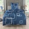 Unyqoos® 2-delige microvezel beddengoedset in blauw voor eenpersoonsbed met ritssluiting