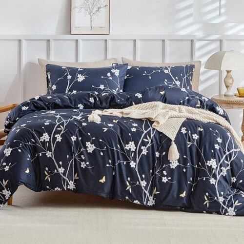 Unyqoos® Comfortabel en stijlvol beddengoedset met takken en bladeren motief