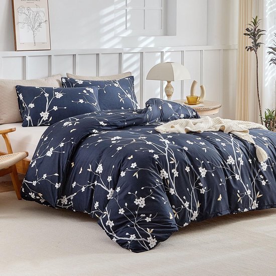 Unyqoos® Comfortabel en stijlvol beddengoedset met takken en bladeren motief