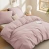 550x550-12032.jpg Unyqoos® Roze katoenen dekbedovertrekset met ritssluiting en kussenslopen 220x240 cm