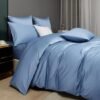 Unyqoos® Luxe satijnen katoenen beddengoedset met ademend dekbedovertrek en kussensloop 135 x 200