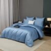 Unyqoos® Luxe satijnen katoenen beddengoedset met ademend dekbedovertrek en kussensloop 135 x 200