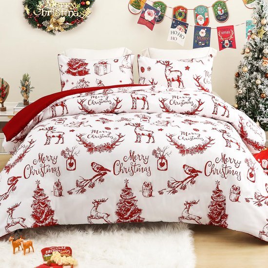 550x550-12062.jpg Unyqoos® Warme tweepersoons dekbedset met kerstmotieven en kussenhoezen
