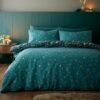 Unyqoos® Dubbelzijdig beddengoed voor kingsize bed met kussenslopen in bosgroene tint