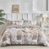 Unyqoos® Drie-delige beddengoedset met omkeerbaar microvezel patchwork ontwerp
