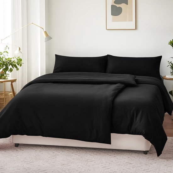 Unyqoos® Comfortabele en Zachte 4-delige Beddengoedset van Microvezel met Ritssluiting