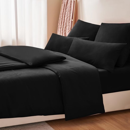 Unyqoos® Comfortabele en Zachte 4-delige Beddengoedset van Microvezel met Ritssluiting