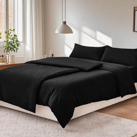 Unyqoos® Comfortabele en Zachte 4-delige Beddengoedset van Microvezel met Ritssluiting