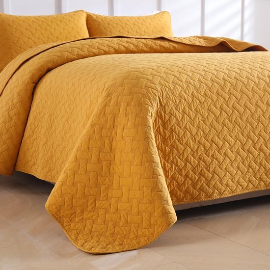 Unyqoos® Heerlijk Zachte Katoenen Sprei Set 3-delig Voor Comfortabel Slaapgenot Het Hele Jaar Door