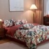 Unyqoos® Kleurrijke beddengoedset met bloemenpatroon en ritssluiting voor meisjeskamer
