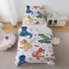 550x550-12132.jpg Unyqoos® Stijlvol en kleurrijk kinderbeddengoed met dinosaurussen voor eenpersoonsbed