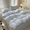 Unyqoos® Blauw Geruite Kinderbeddengoedset van Microvezel met Ritssluiting