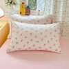 Unyqoos® Omkeerbare microvezel beddengoedset met roze strikken en kussensloop