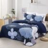 Unyqoos® Elegante Marineblauwe Bloemen Sprei Set met Zomerdeken en Kussenslopen voor Tweepersoonsbed