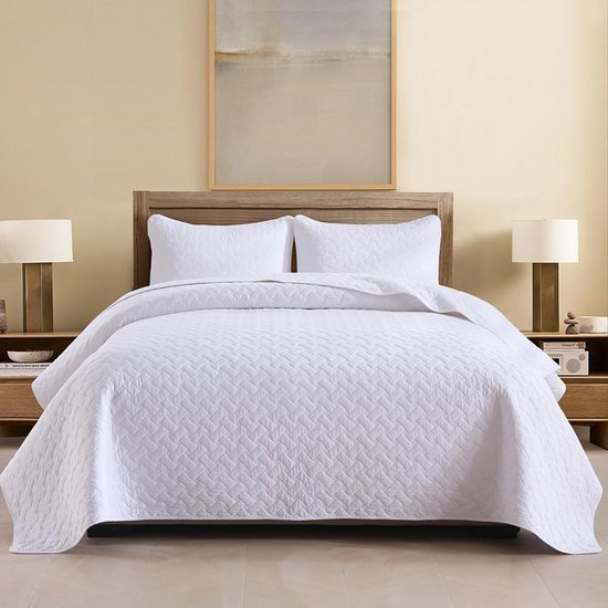 Unyqoos® Zachte Katoenen Sprei Set voor Tweepersoonsbed met Comfortabel Design en Kussenslopen