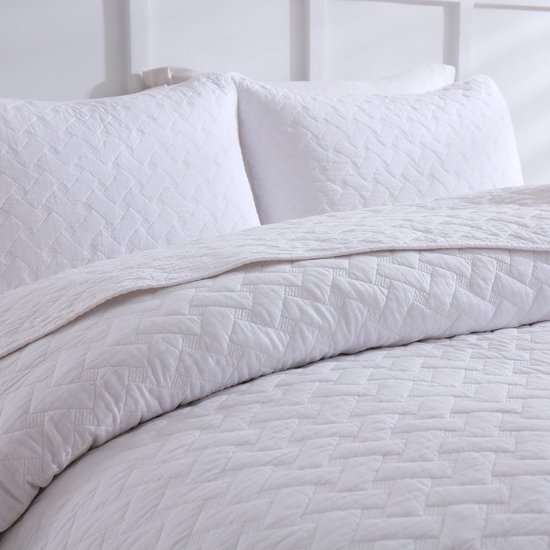 Unyqoos® Zachte Katoenen Sprei Set voor Tweepersoonsbed met Comfortabel Design en Kussenslopen