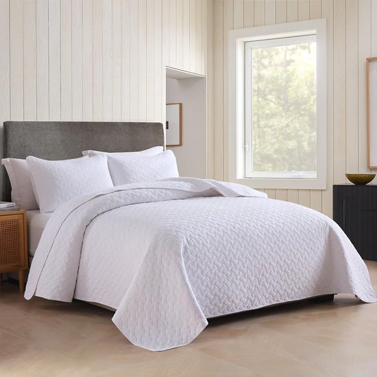 Unyqoos® Zachte Katoenen Sprei Set voor Tweepersoonsbed met Comfortabel Design en Kussenslopen