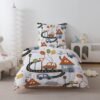 Unyqoos® Kinderbeddengoedset met kleurrijk auto- en ballonontwerp van microvezel voor jongens