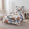 Unyqoos® Kinderbeddengoedset met kleurrijk auto- en ballonontwerp van microvezel voor jongens