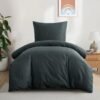 Unyqoos® Ademend en stijlvol katoenen dekbedovertrek met kussensloop in antraciet