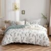 Unyqoos® Comfortabel katoenen beddengoed met plantenpatroon en ritssluiting
