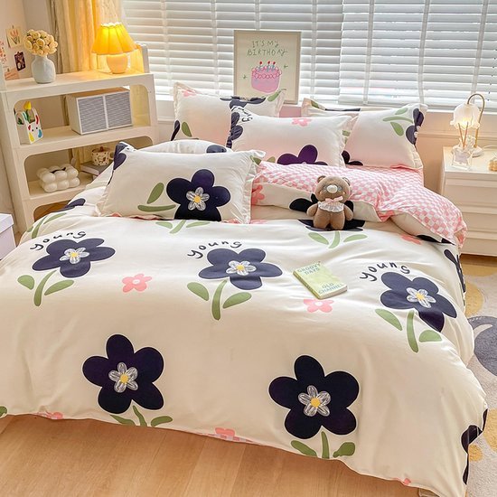 550x550-12305.jpg Unyqoos® Omkeerbaar beddengoed met bloemenpatroon voor dames en meisjes, microvezel