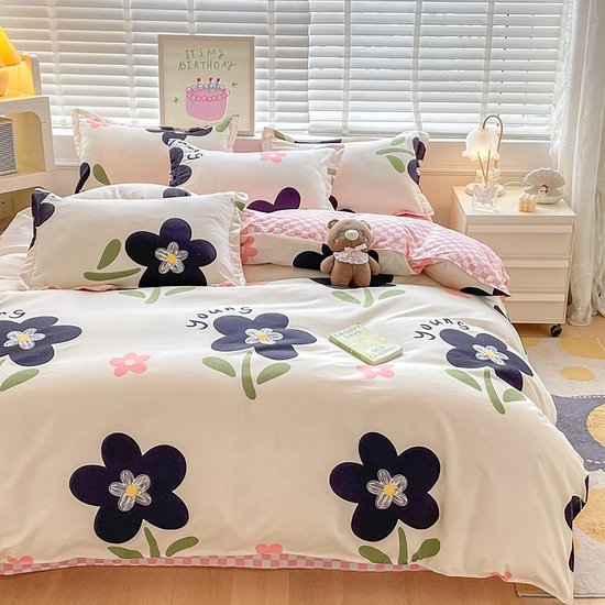 550x550-12306.jpg Unyqoos® Omkeerbaar beddengoed met bloemenpatroon voor dames en meisjes, microvezel