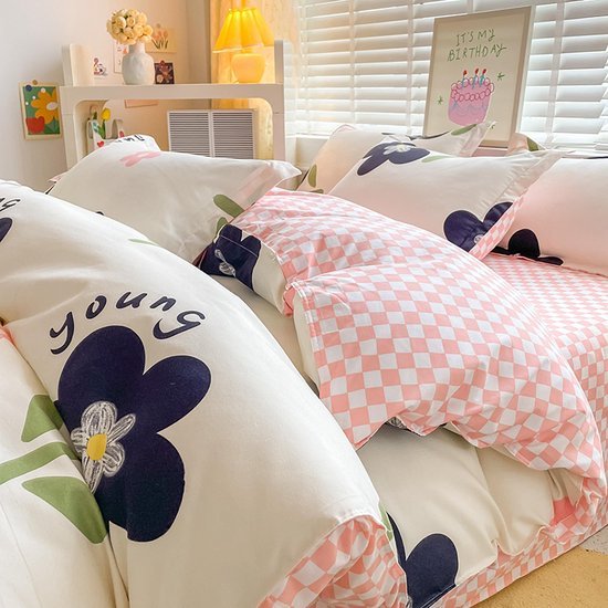 550x550-12307.jpg Unyqoos® Omkeerbaar beddengoed met bloemenpatroon voor dames en meisjes, microvezel