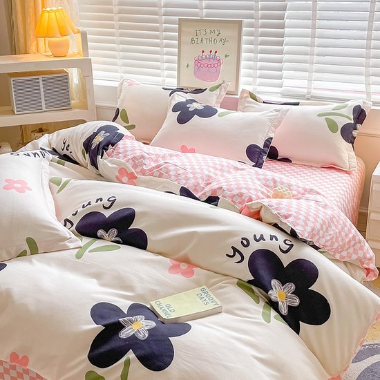 550x550-12309.jpg Unyqoos® Omkeerbaar beddengoed met bloemenpatroon voor dames en meisjes, microvezel